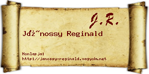 Jánossy Reginald névjegykártya